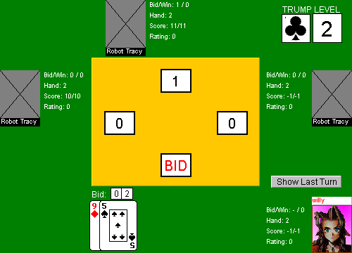 German Bridge Table Layout